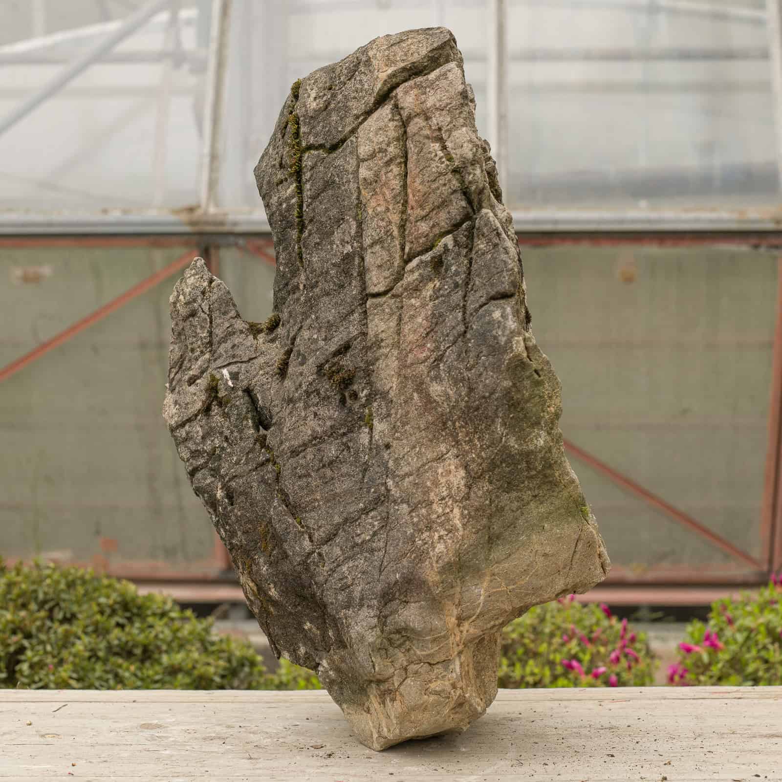 Detailansicht der zerklüfteten Patina des Kalksteins «Gebirgslandschaft» – Landschaftsstein